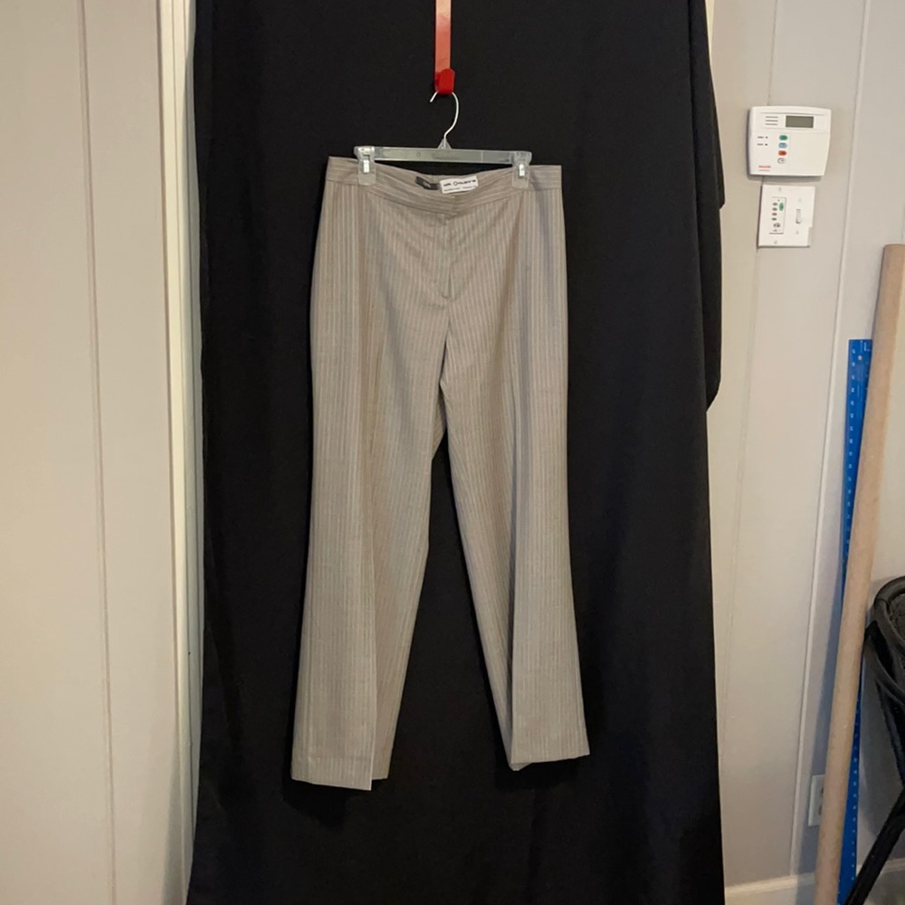 Zanella Gray with Pink Pinstripes size 12 Dress Pants - Made in Italy
